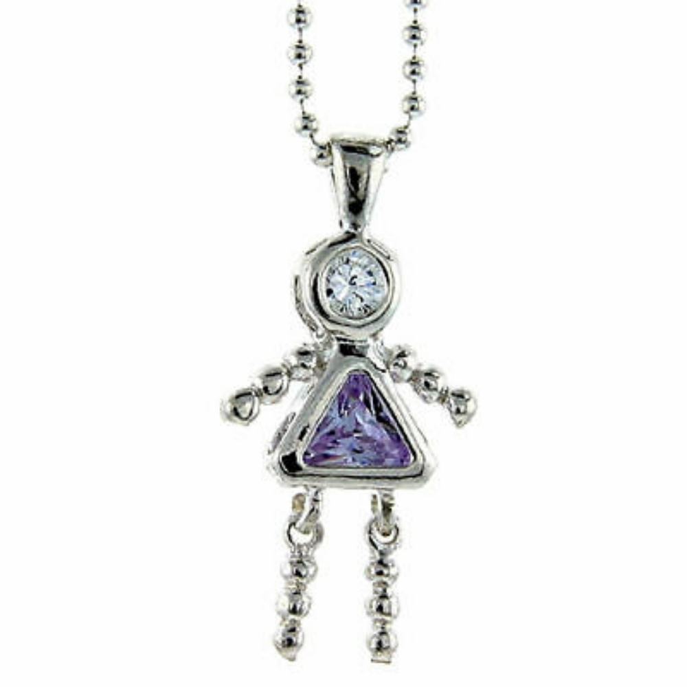 Charm/Pendant, .925 Sterling Silver Birthstone